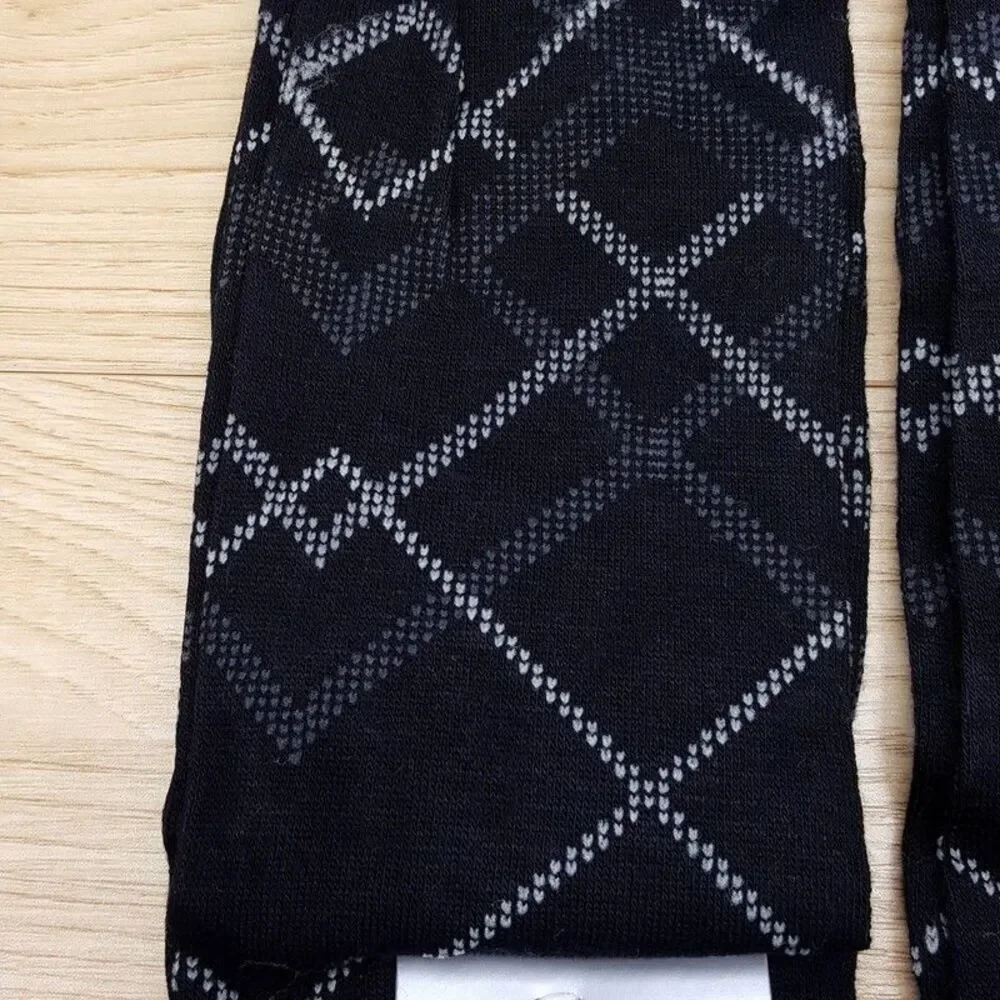 PERRY ELLIS Dress Socks Mens Black 3-Pair Plaid Luxury Soft Smooth Comfort